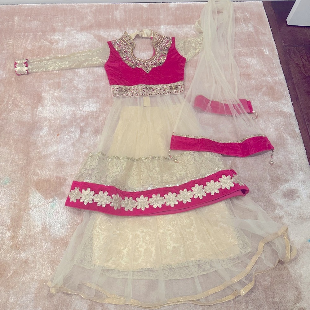 Crystal work Royal looking lehenga(skirt) set. Worn once.